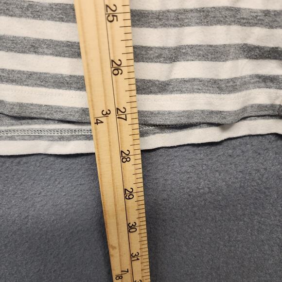 Sonoma Life Style Hoodie Womens 2X Gray White Striped Pullover Long Sleeve Top - Picture 5 of 9